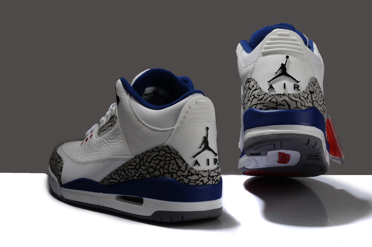 Air Jordan 3 Men Shoes /White/Black/Blue Online